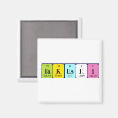 Takeshi-Magnet für den periodischen Tabellennamen Magnet (Vorderseite/Rückseite)