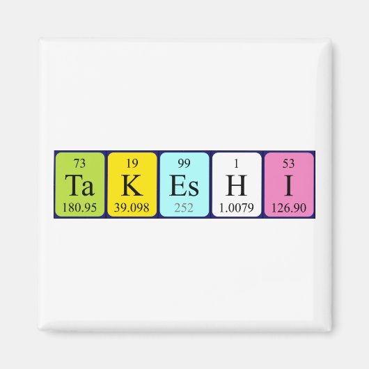 Takeshi-Magnet für den periodischen Tabellennamen Magnet (Vorne)