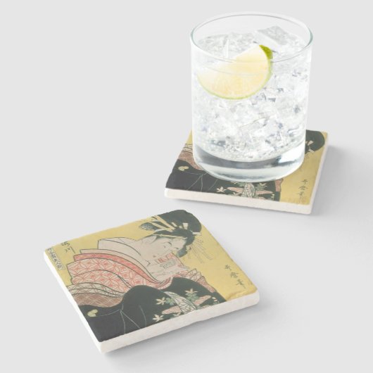 Takigawa vom Teehaus, Ogi Steinuntersetzer (Seitenansicht)