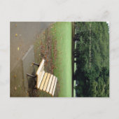 Taking a short break on a park bench. postkarte (Vorderseite)