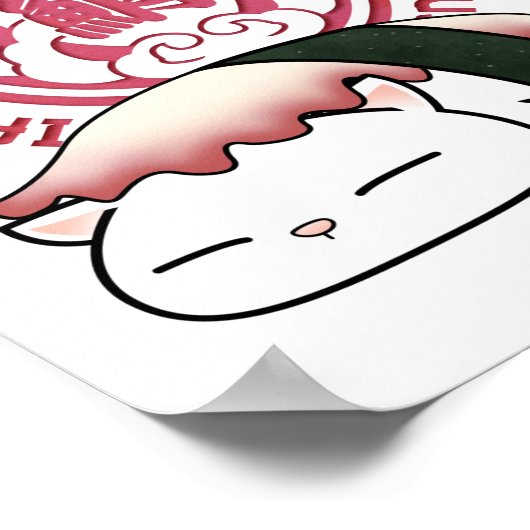 Tako Octopus Sushi Cat Poster (Ecke)