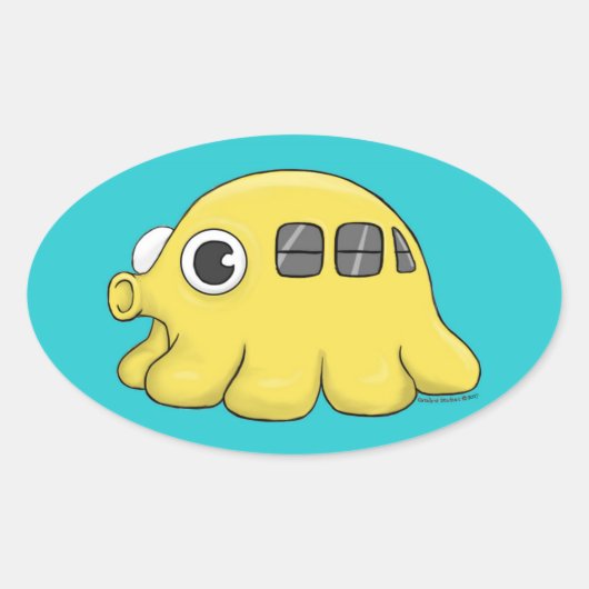 Takobus-Aufkleber Ovaler Aufkleber (Vorderseite)