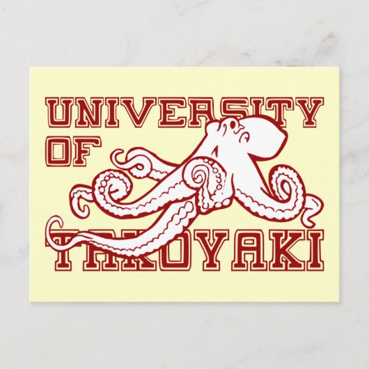 Takoyaki Universität Japanischer Oktopus lustig Postkarte (Vorderseite)