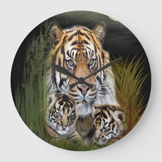Takt Tiger und Cubs Große Wanduhr (Vorderseite)