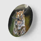 Takt Tiger und Cubs Runde Wanduhr (Winkel)