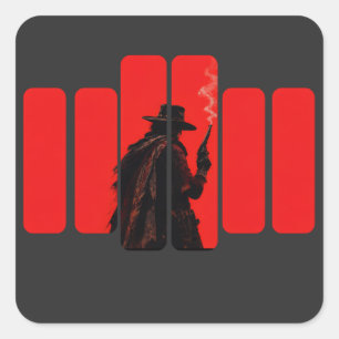 Taktischer Cowboy-Gunslinger Wild West Western Quadratischer Aufkleber