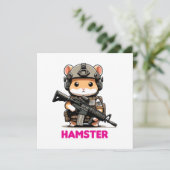 Taktischer Hamster Einladung (Stehend Vorderseite)