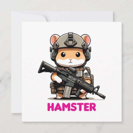 Taktischer Hamster Einladung (Vorderseite)