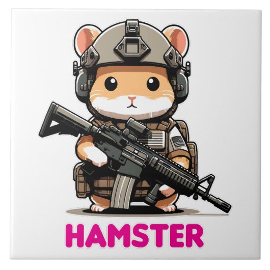 Taktischer Hamster Fliese (Vorderseite)