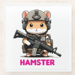 Taktischer Hamster Glasuntersetzer