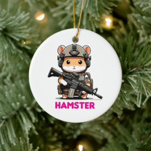 Taktischer Hamster Keramik Ornament