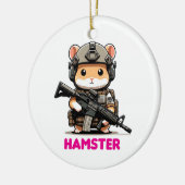 Taktischer Hamster Keramik Ornament (Links)