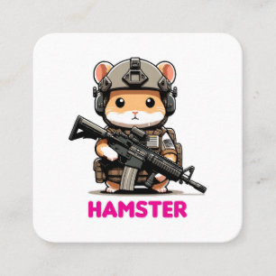 Taktischer Hamster Quadratische Visitenkarte