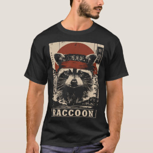 Taktischer Raccoon im Vintagen Headgear T-Shirt
