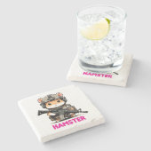 Taktisches Hamster Steinuntersetzer (Seitenansicht)