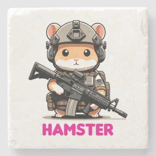 Taktisches Hamster Steinuntersetzer (Vorderseite)