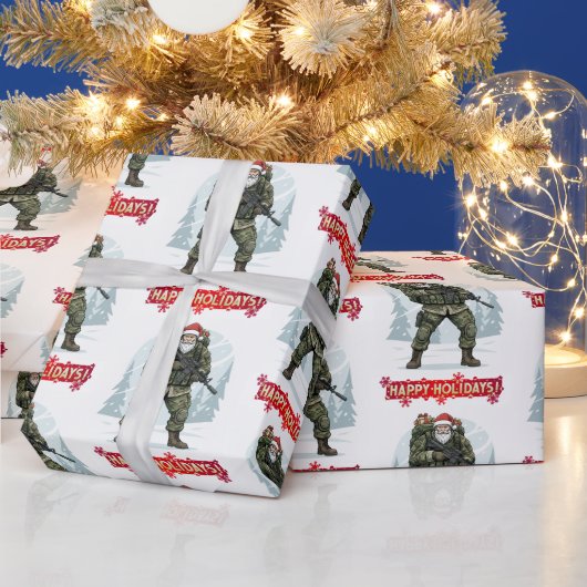 Taktisches Weihnachtspapier mit Weihnachtsmann Geschenkpapier (Feiertage)
