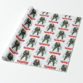 Taktisches Weihnachtspapier mit Weihnachtsmann Geschenkpapier (Ungerollt)