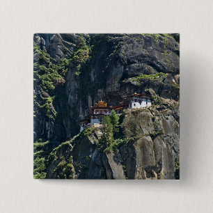 Taktsang-Kloster auf der Klippe, Paro, Bhutan Button