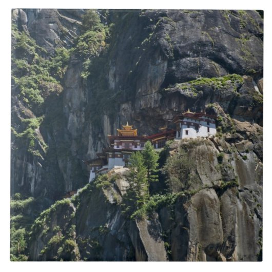 Taktsang Kloster auf der Klippe, Paro, Bhutan Fliese (Vorderseite)