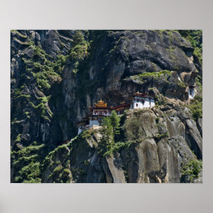 Taktsang Kloster auf der Klippe, Paro, Bhutan Poster