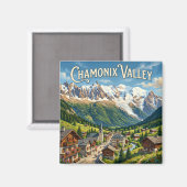 Tal Chamonix Frankreich Magnet (Vorderseite/Rückseite)