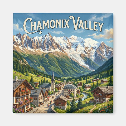 Tal Chamonix Frankreich Magnet (Vorne)