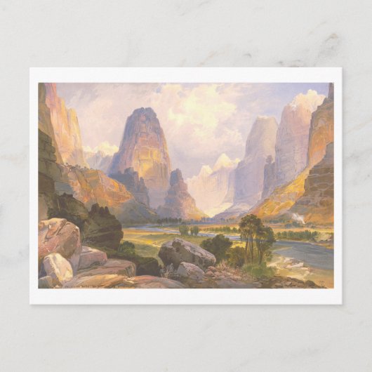 Tal der Bubbling Waters Vintag Prang Lithograph Postkarte (Vorderseite)