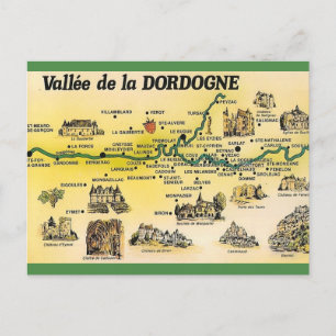 Tal der Dordogne, Frankreich Postkarte