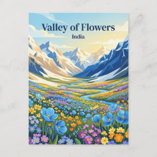 Tal des Blumen Nationalpark Indien Postkarte