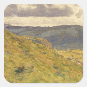 Tal des Teme Sonniges November Morgens Quadratischer Aufkleber