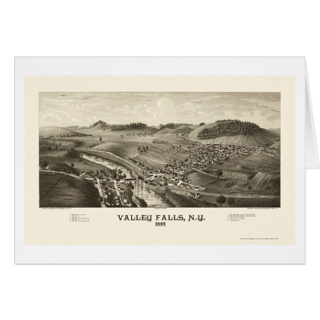 Tal-Fälle, NY panoramische Karte - 1887 (Vorderseite (Horizontal))