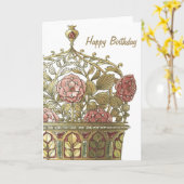Tal Golden Crown mit Rose Geburtstag Karte (Gelbe Blume)