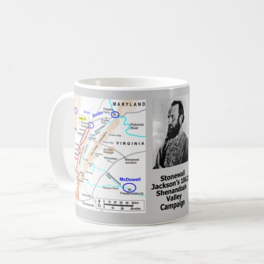 Tal-Kampagne Stonewalls Jacksons Kaffeetasse (Vorderseite Links)