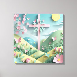 Tal mit dem Kreuz Kunstprint Leinwanddruck