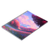 Tal mit roter und blauer Flora verziert Notizblock (Linke Seite)