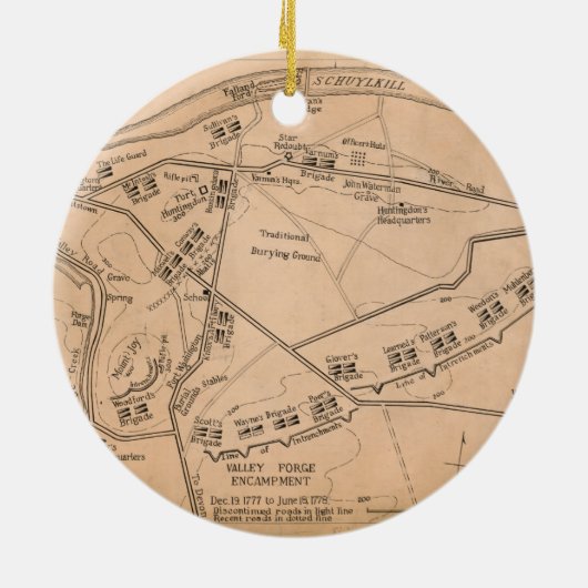 Tal-Schmiede-Lager-Karte (Dezember 1777 bis Juni Keramik Ornament (Hinten)