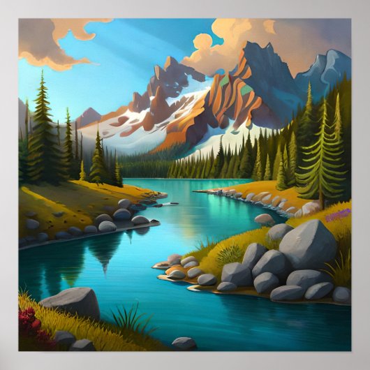 Tal und Fluss Poster (Vorne)
