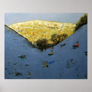 Tal und sunlit Abhang Lathkill Tal Poster