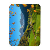 Tal Val di Funes im Herbst rechteckiger Magnet (Vertikal)