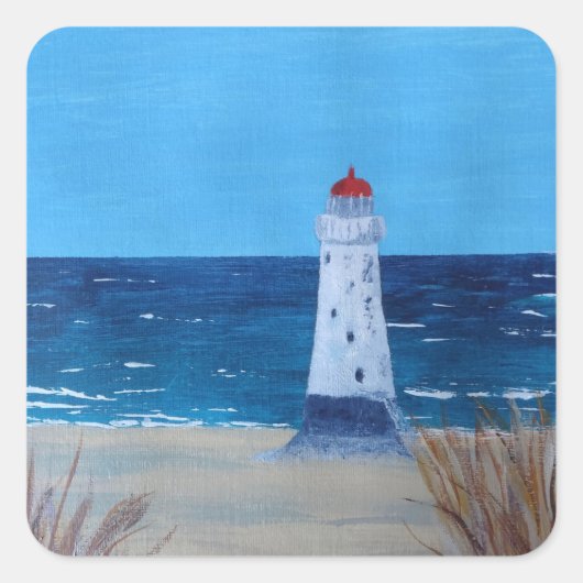 Talacre Lighthouse Quadratischer Aufkleber (Vorderseite)