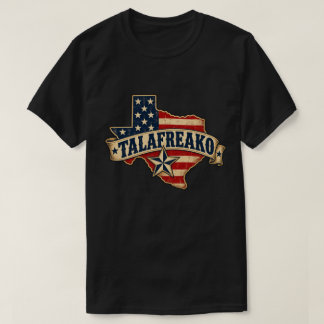 TALAFREAKO Vintage Texas Amerikanische Flagge Retr T-Shirt
