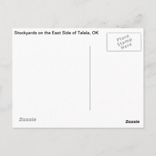 Talala, OK Stockyards auf Ostseite Postkarte (Rückseite)