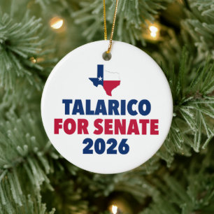 Talarico für den Senat 2026 Wahl Texas Weihnachten Keramik Ornament