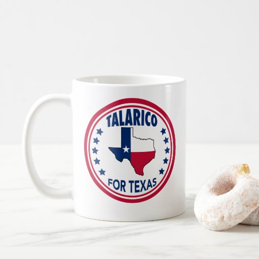 Talarico für Texas Rot Weiß Blau Wahl Kaffeetasse (Mit Donut)
