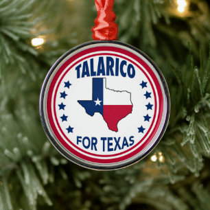 Talarico für Texas Rot Weiß Blau Weihnachten Ornament Aus Metall