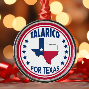 Talarico für Texas Rot Weiß Blau Weihnachten Ornament Aus Metall