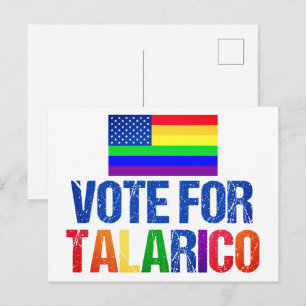 Talarico Regenbogen-Amerikanische Flagge 2026 Wahl Postkarte