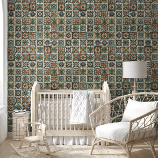 Talavara Tile Gemusterte Tapete in Sunset Colors