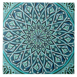 Talavera 05 Türkisblaue Mittelmeerrosette Fliese
